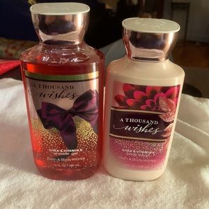 Bath and Body Works A Thousand Wishes shower gel and lotion set.